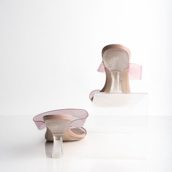 Stuart Weitzman Womens Kristal Clear Sandals Slides US 9.5 EU 40 Light Pink NWD - Picture 6 of 8